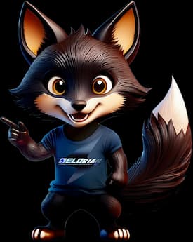 Raposa preta com a camisa da delorian